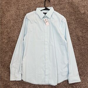 NWT Express Slim Performance Men's Light Blue Dress Shirt
